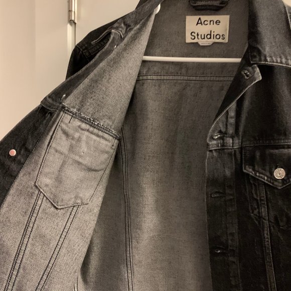 Acne Studios Washed Black Denim jacket size 44 Made in Italy - Picture 8 of 13